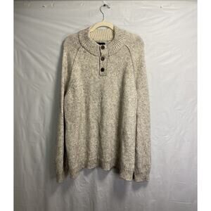 Rails Mens Buckley Knit Sweater Yak Mock‎ Neck Henley Size XXL Oat Beige